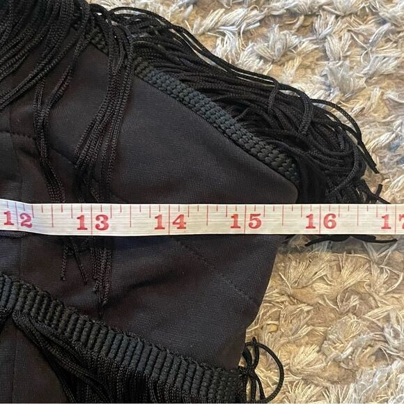 Mini Dress SZ SM All-Over Fringe Black - Flapper 1920s Gatsby Burlesque Art Deco - Picture 8 of 8